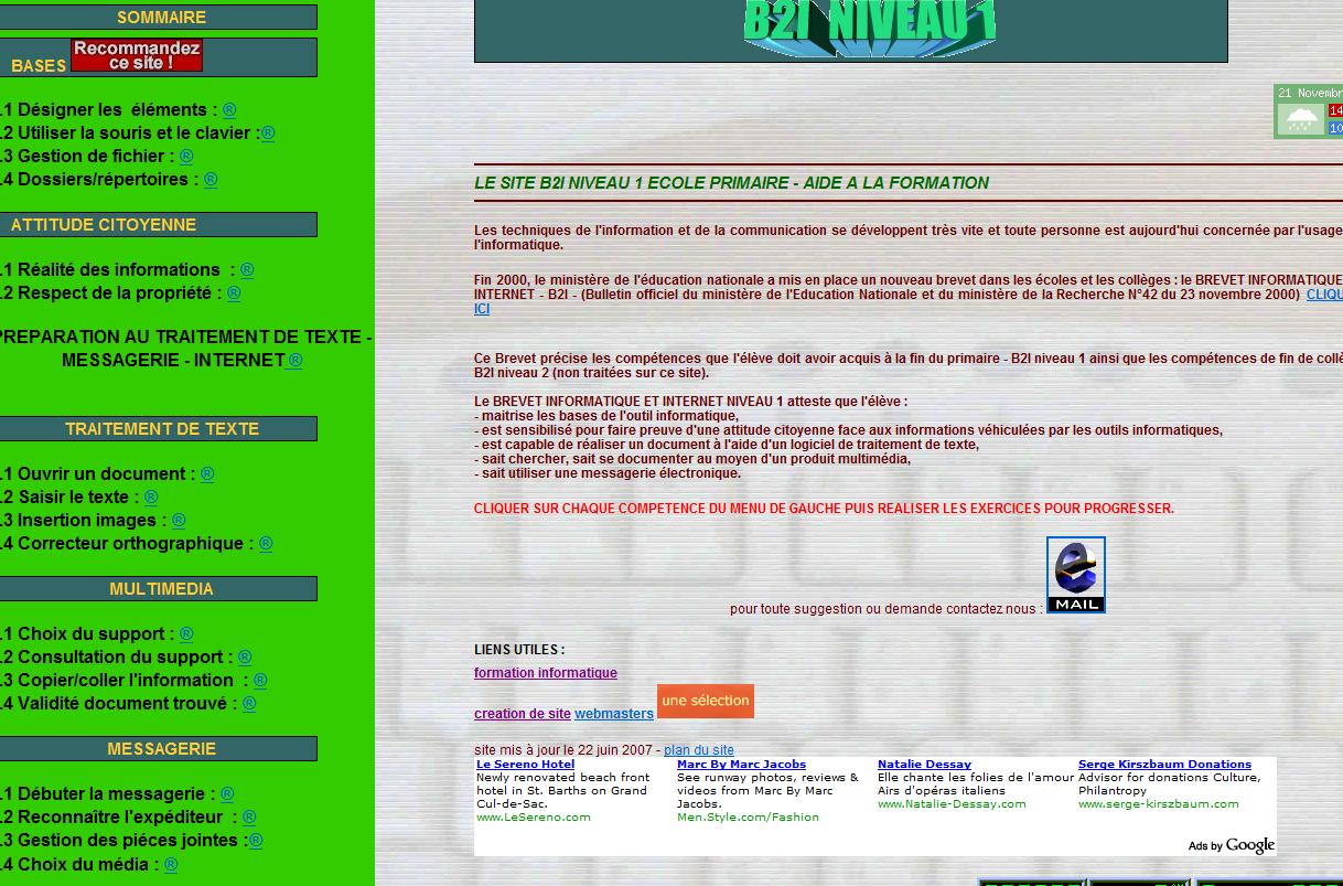 Iniation à l'informatique débutant - brevet informatique et internet niveau 1